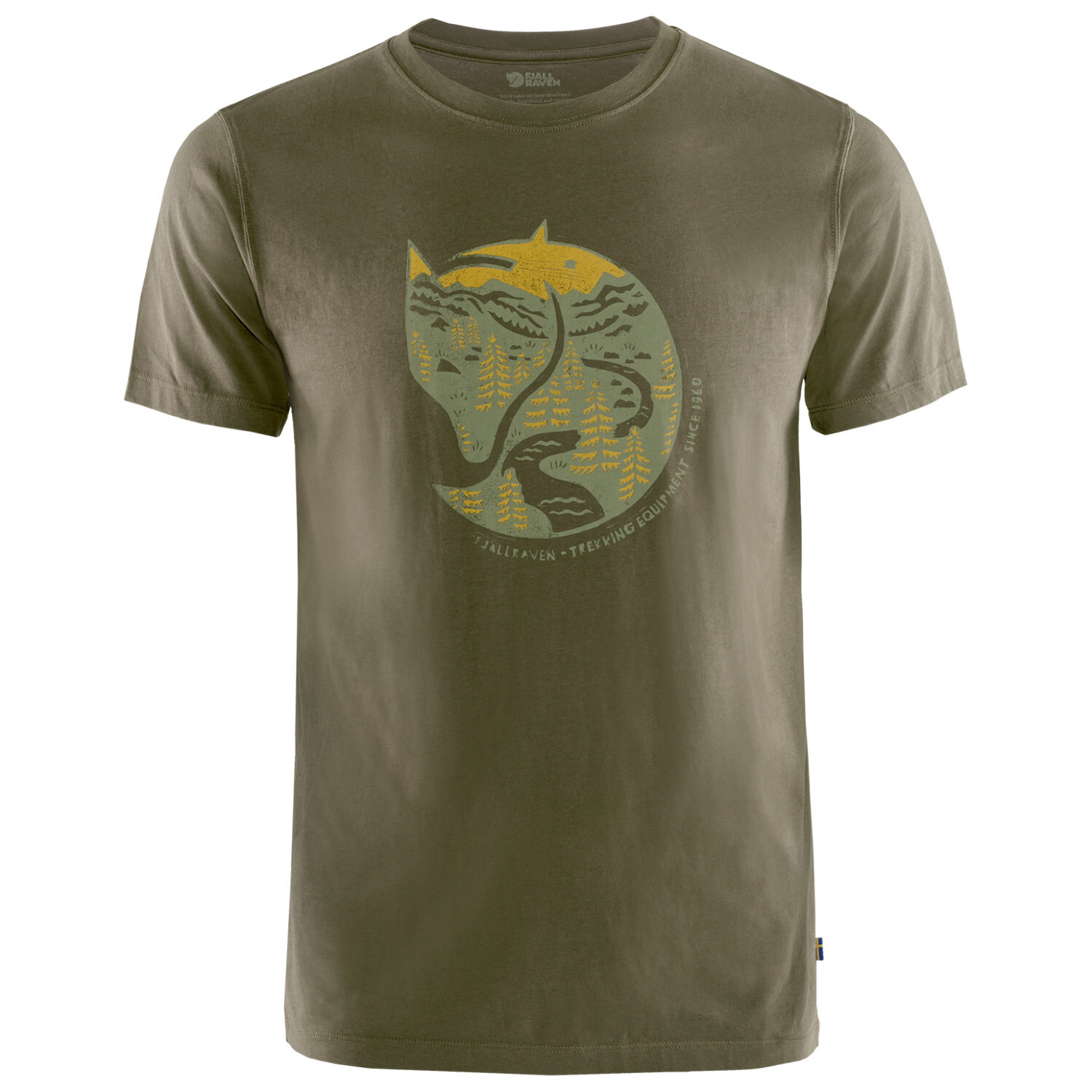 

Футболка Fjällräven Arctic Fox, цвет Dark Olive