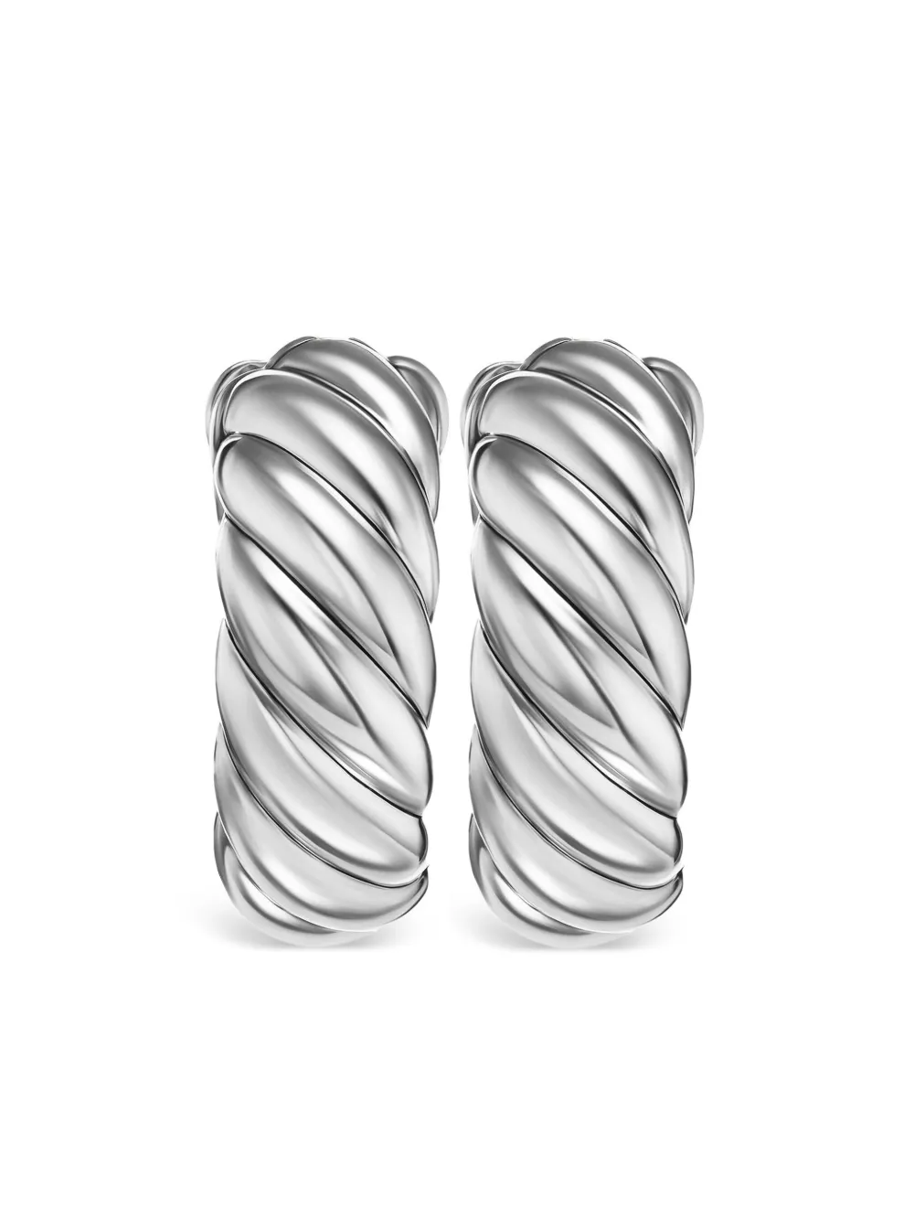 

Серебряные серьги-кольца Sculpted Cable (25 мм) David Yurman, серебяный