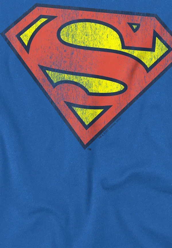 Футболка Cotton Soul Dc retro supes logo distressed print t-shirt, королевский синий — фото 3