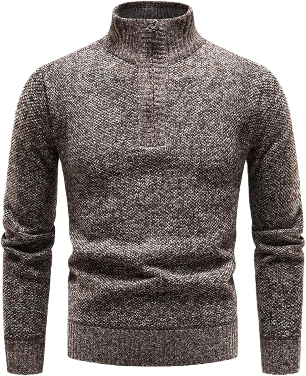 

Зимний флисовый свитер-пуловер мужской, утепленный, вязаный, с полумолнией Alloaone