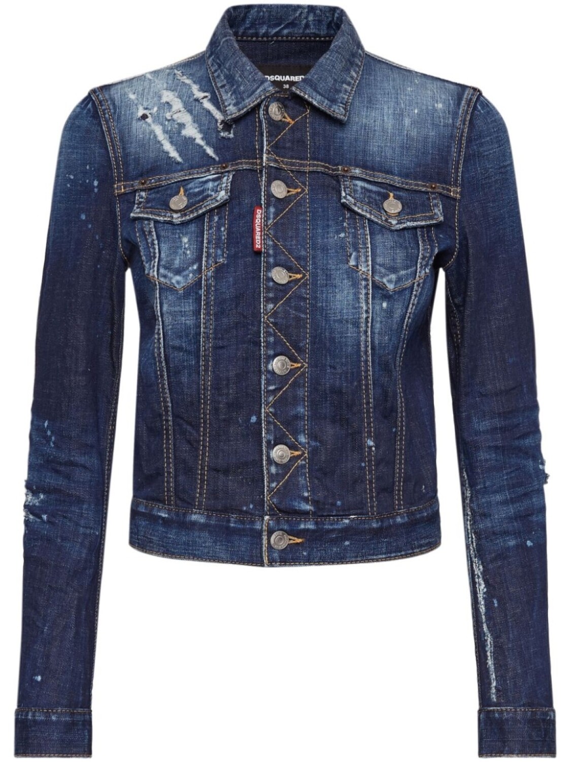 

Dsquared2 куртка из потертого денима, синий