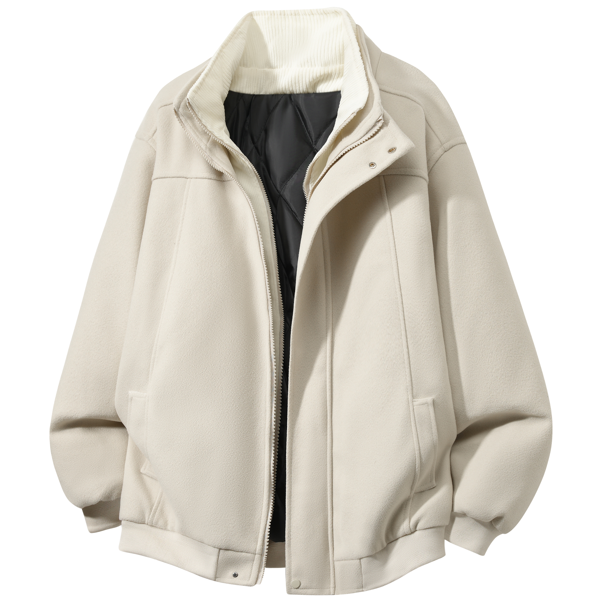 

Пуховик Unisex Stand Collar Thickened Mock Two Piece X1617, серый puffer jacket