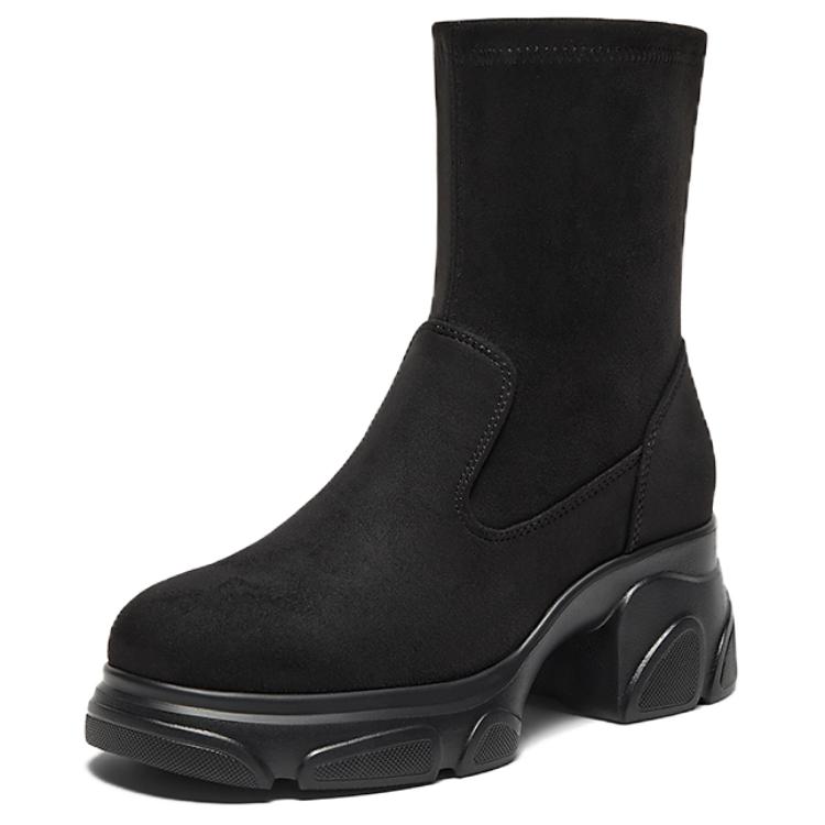 BATA Женские однотонные ботинки на щиколотку тёмно-кофейные без подкладки, цвет Dark Coffee-Unlined — фото 4