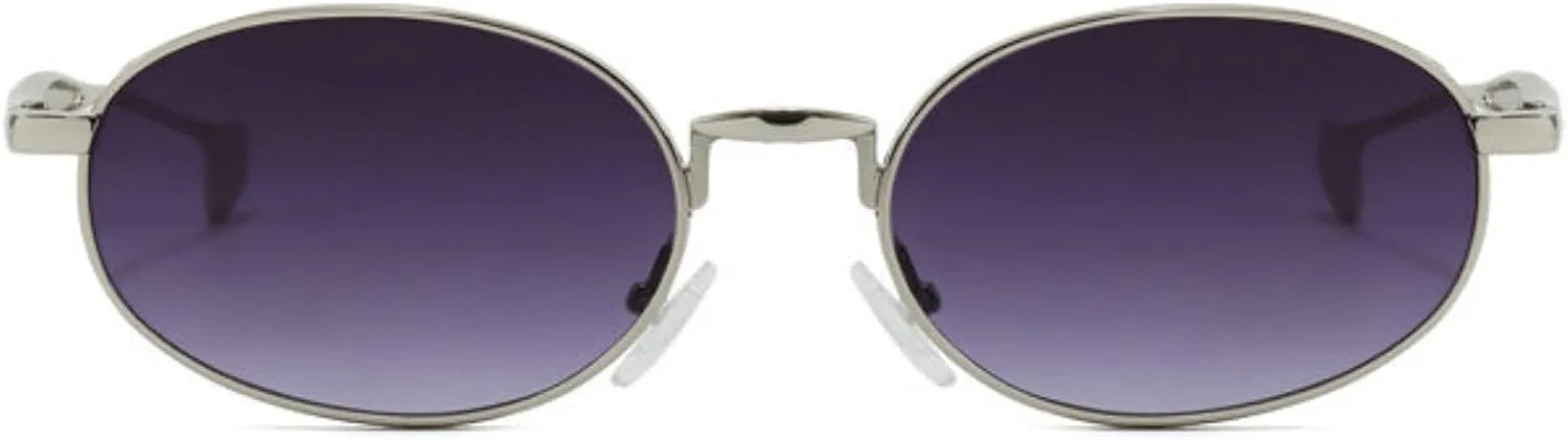 

Солнцезащитные очки Willochra Retro Small Oval для женщин и мужчин, модные, в металлической оправе, узкие, цвета шампанского, с защитой от УФ-излучения UV400, C4