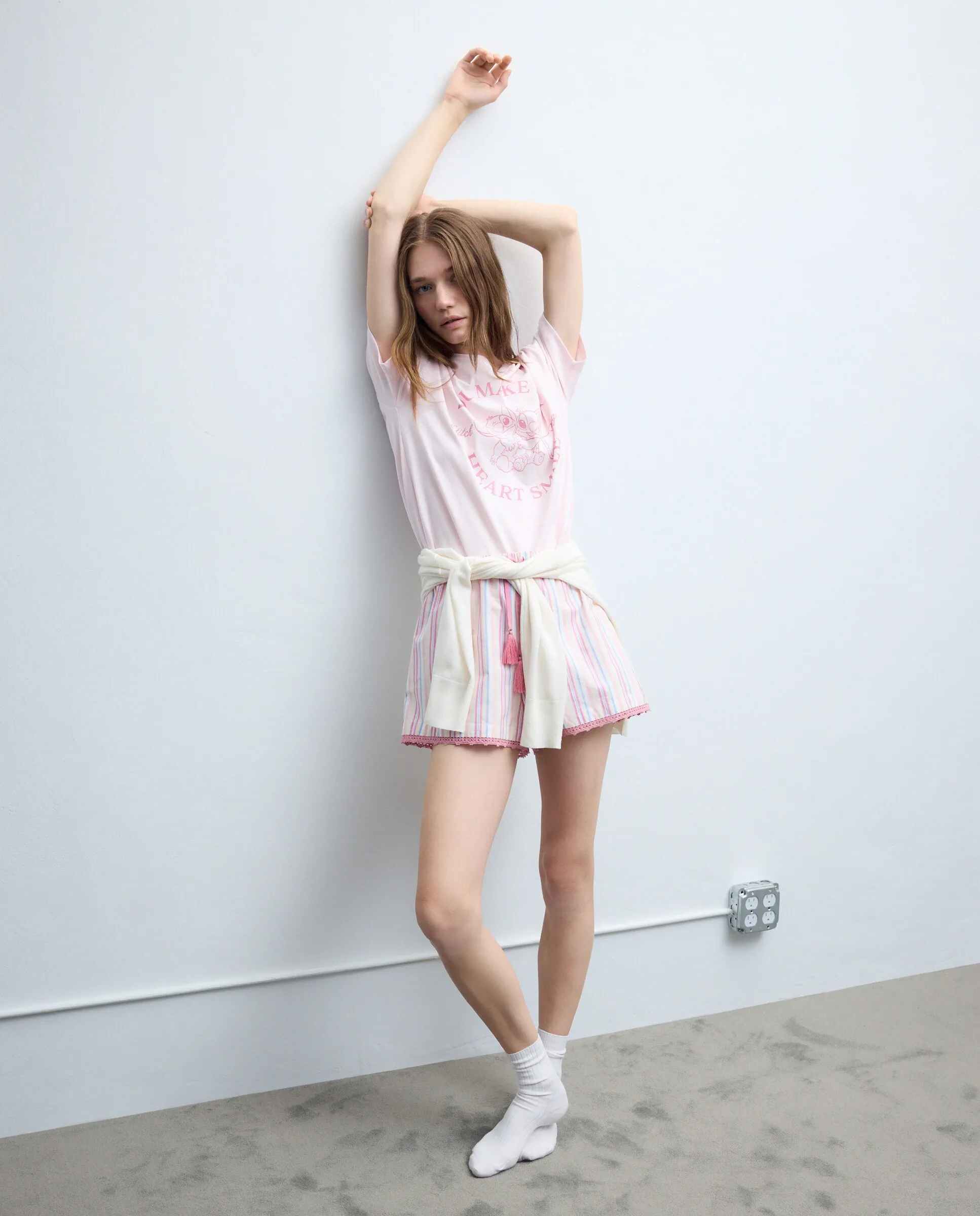 

Женские короткие пижамные штаны в полоску Easy Wear, розовый