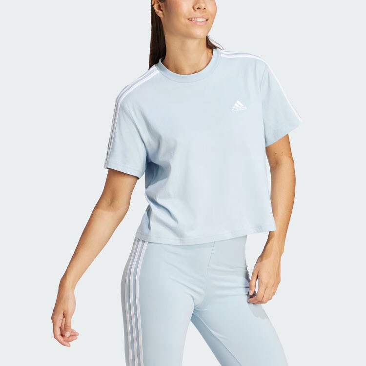 Футболка женская светло-голубая Adidas — фото 4