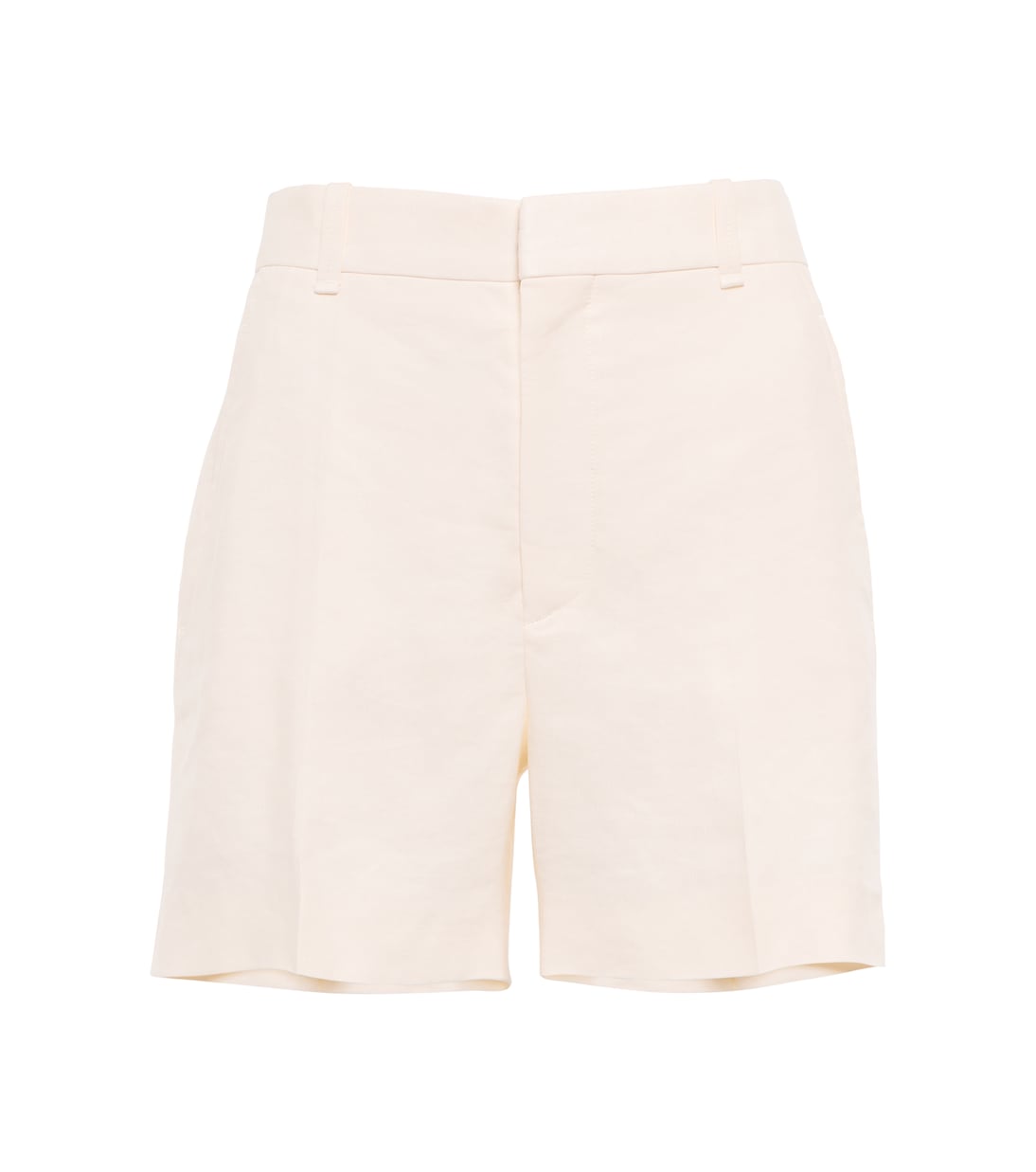 

Шорты из льна и шелка с высокой талией Chloé, Seedpearl Beige