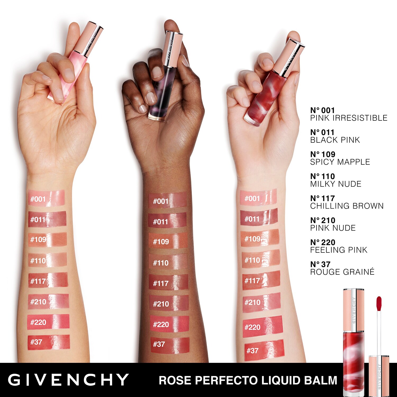 Жидкий бальзам для губ Le Rose Perfecto Givenchy, N110 Milky Nude6 ml — фото 2