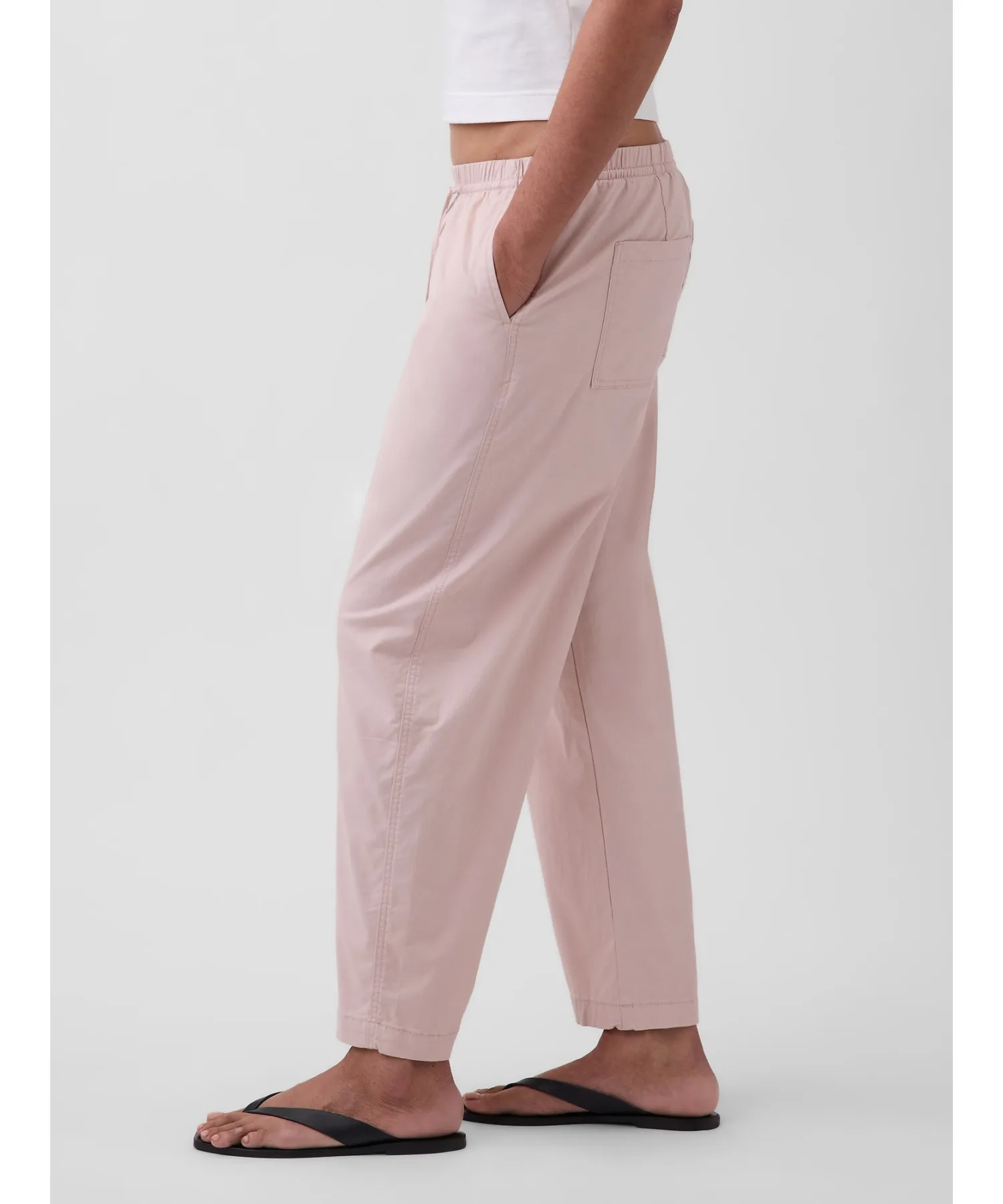 Женские брюки бочкообразные с высокой посадкой GAP High Rise Easy Waist Barrel Khaki розовые