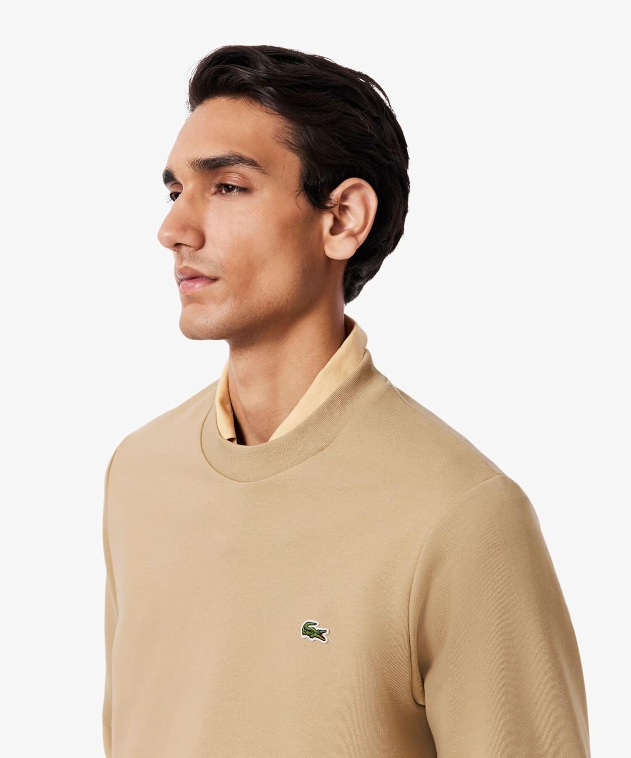 Мужская официальная толстовка Lacoste Essential с круглым вырезом, бежевый — фото 3