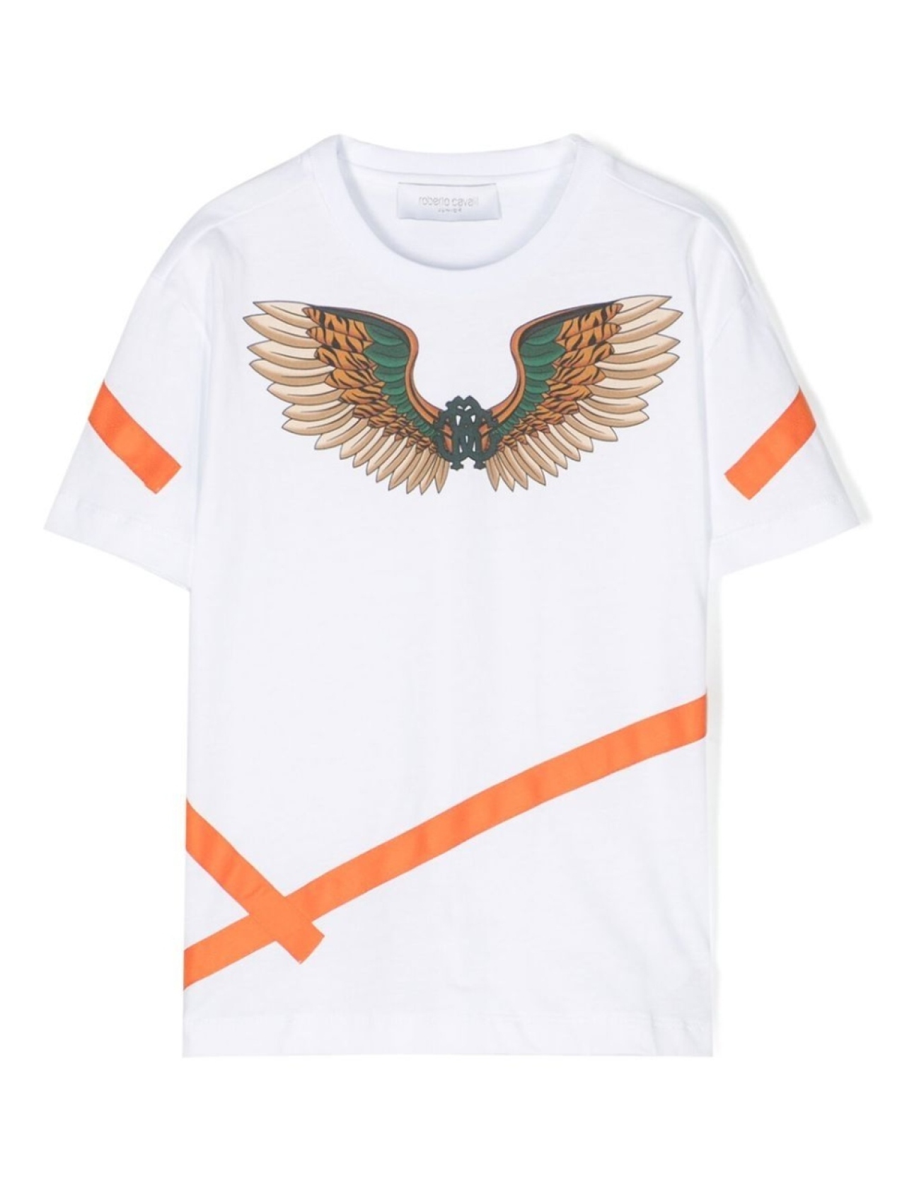 

Roberto Cavalli Junior футболка с контрастной отделкой, белый