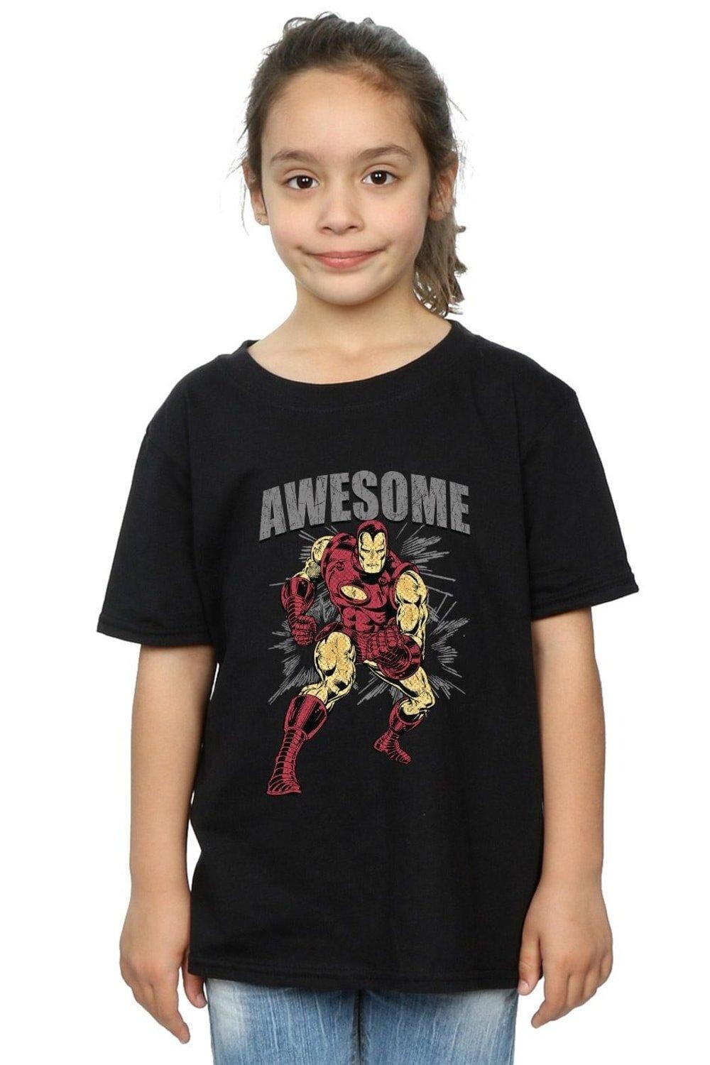 

Хлопковая футболка Awesome Iron Man Marvel, черный