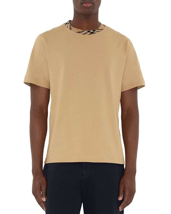

Футболка Ryan Relaxed Fit Check с круглым вырезом Burberry, коричневый/бежевый