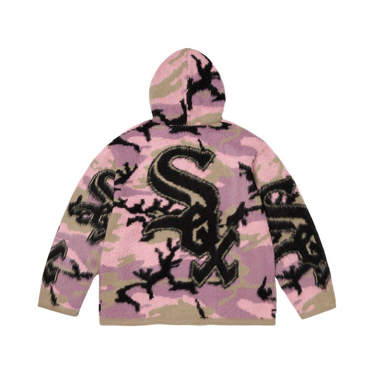 Свитер Supreme x Chicago White Sox Zip Up Hooded Sweater, Pink Camo — фото 2