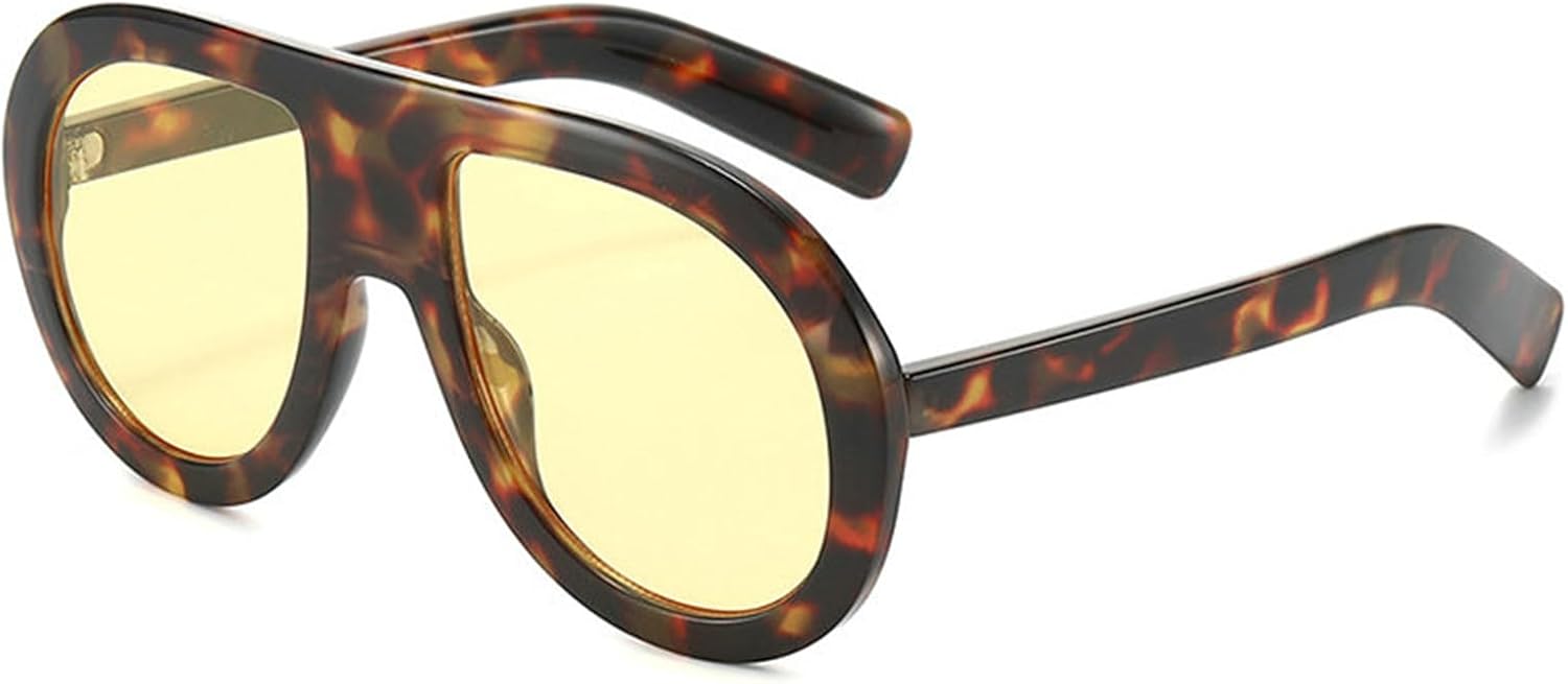 

Willochra Роскошные солнцезащитные очки-пилот большого размера для женщин, популярные солнцезащитные очки с леопардовым принтом желтого цвета для мужчин, модные очки в крупной оправе с защитой от УФ-излучения UV400, C6