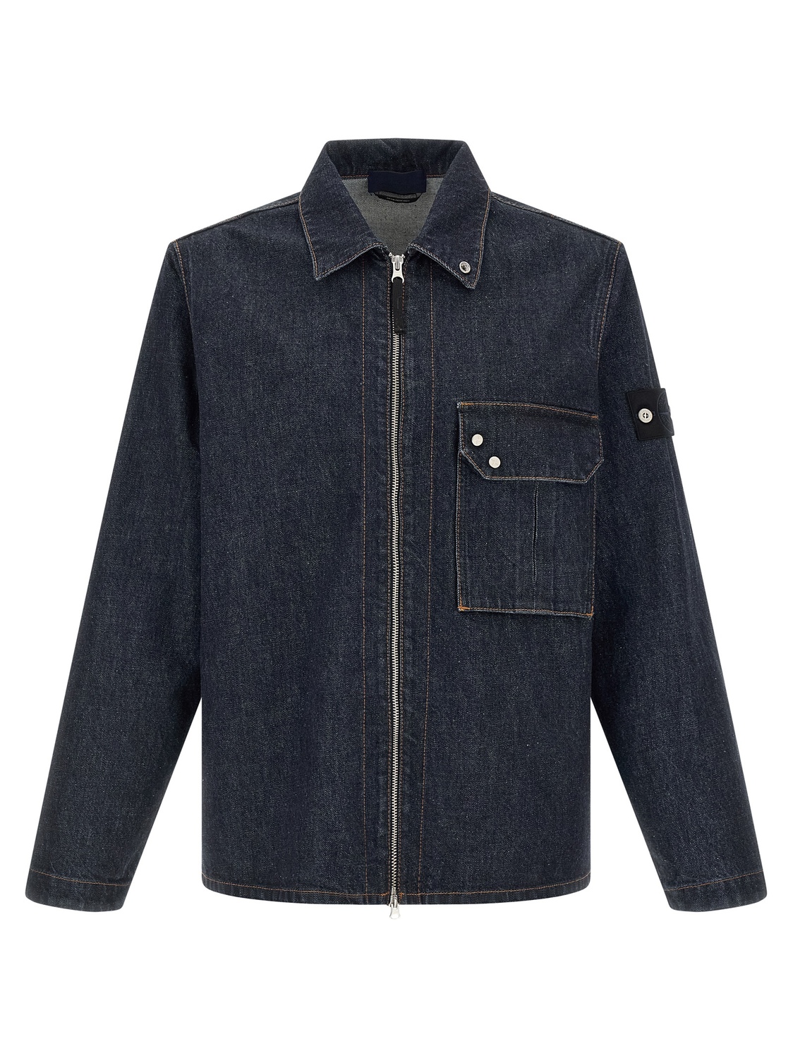 

Джинсовая рубашка Stone Island, синий