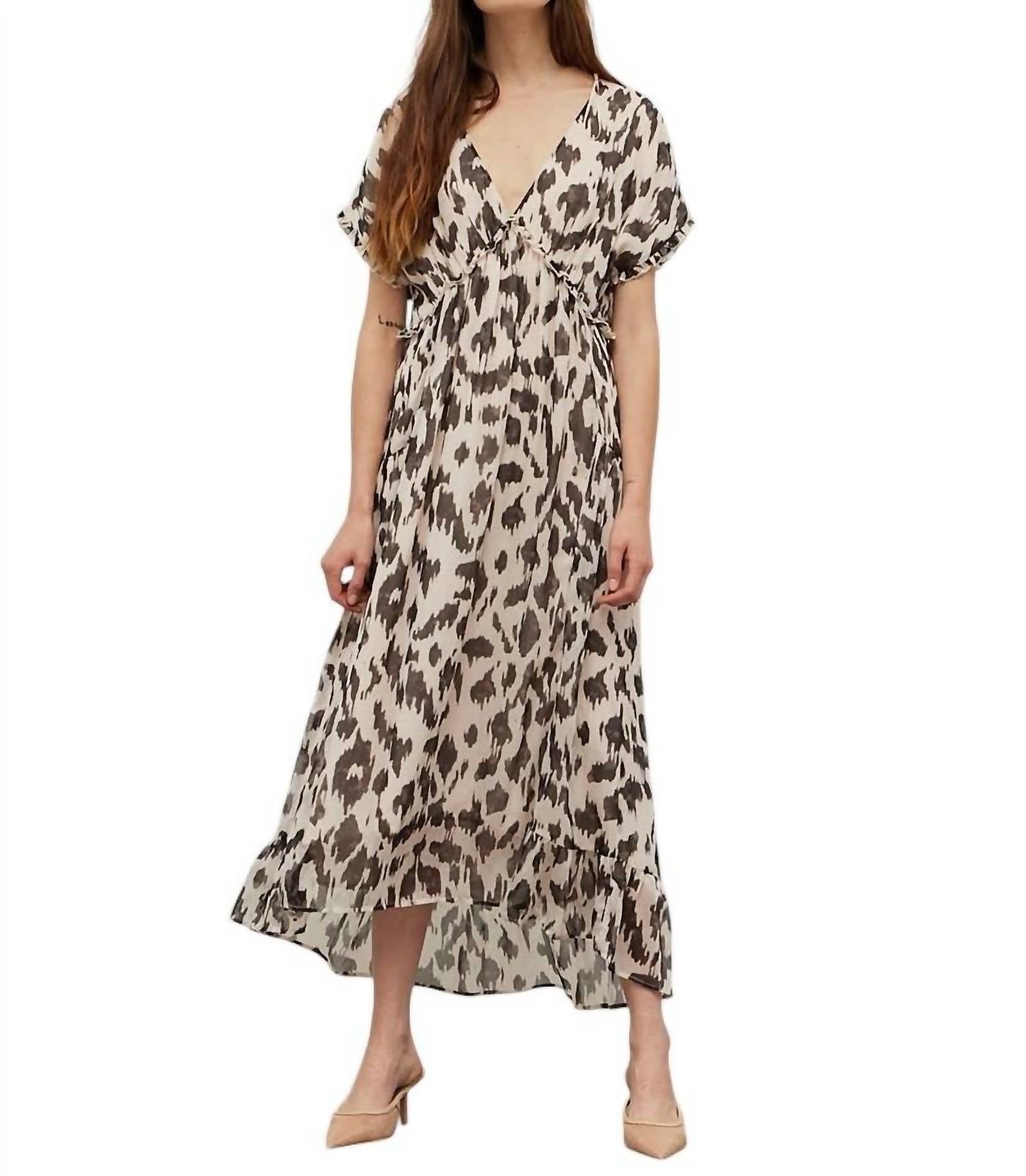 

Шифоновое платье миди с анималистичным принтом GRADE & GATHER, цвет animal print