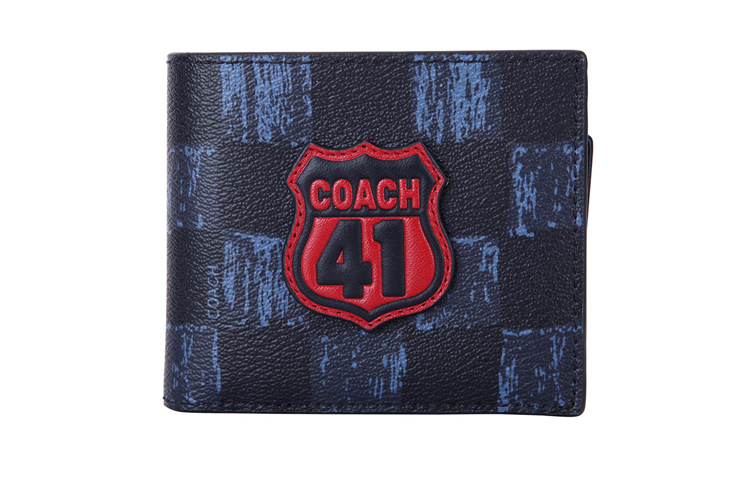 

COACH Компактный клатч из ПВХ для мужчин синий черный