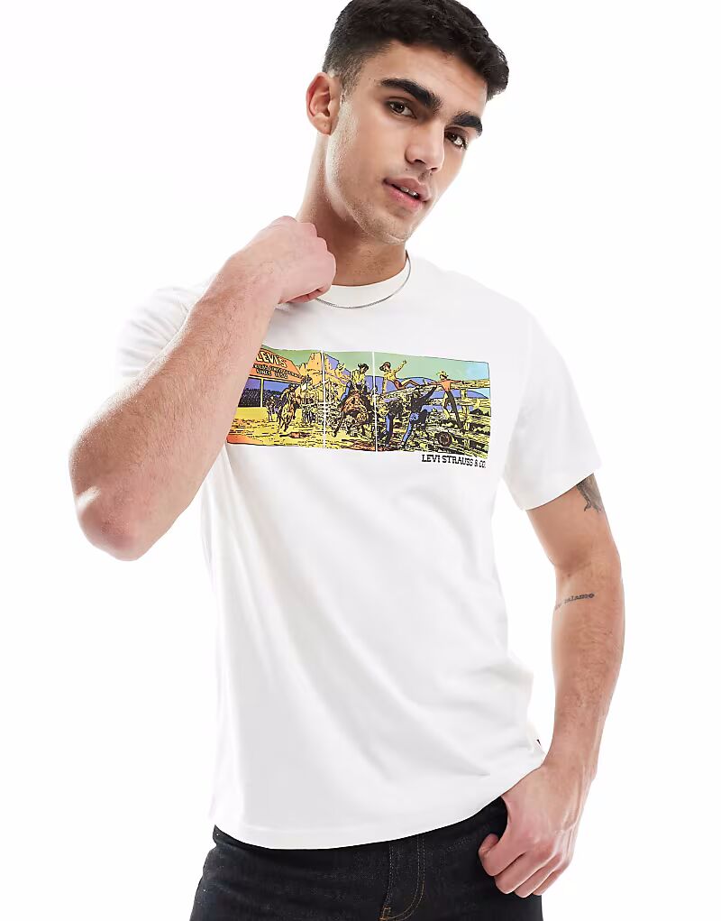 

Футболка свободного кроя Levi's Archive Rodeo Print белого цвета