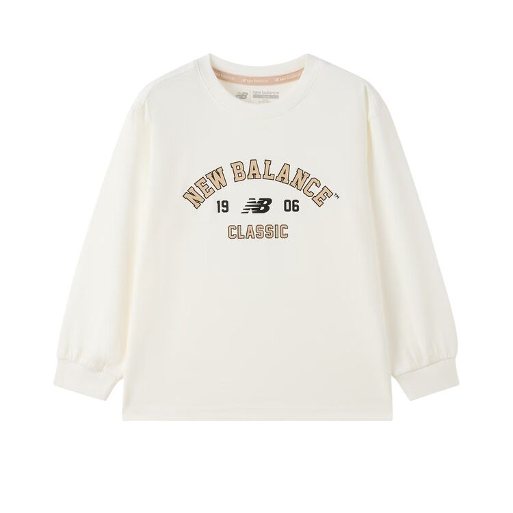 

Футболка для детей Crew Neck Moderate New Balance, айвори белый