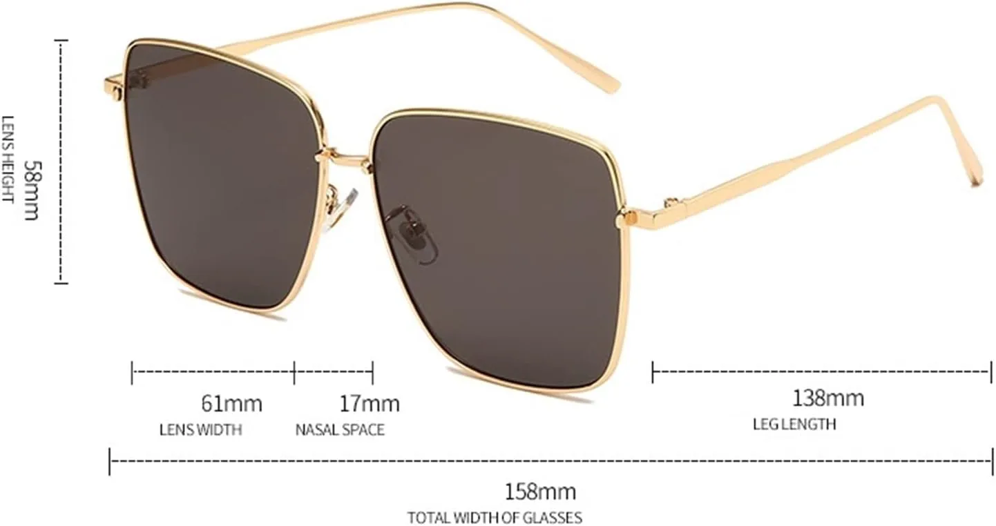 

Модные солнцезащитные очки GAOXIN в крупной металлической оправе для мужчин и женщин, для уличной фотосъемки, отдыха на природе (Цвет: E, Размер: Средний), E