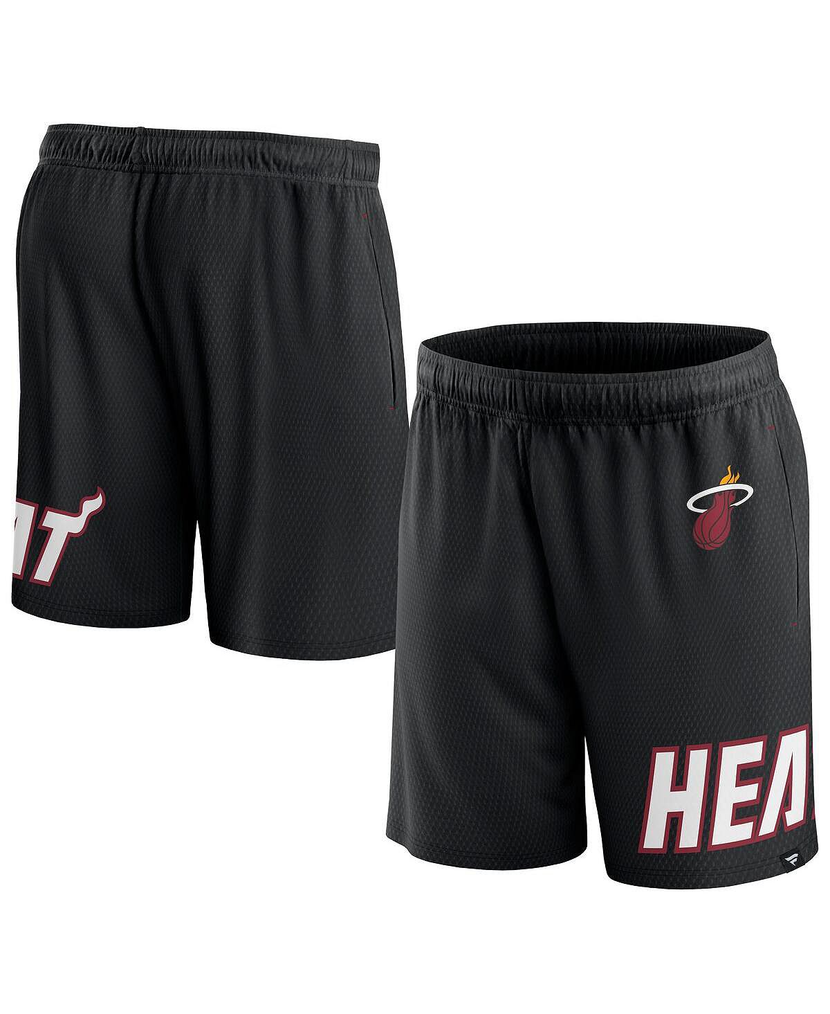 

Мужские фирменные черные шорты из сетчатой ​​ткани Miami Heat Free Fanatics