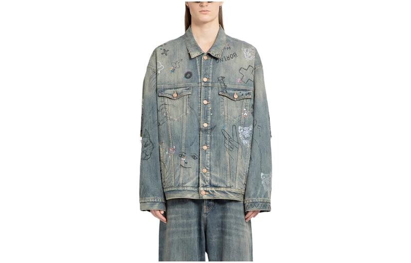 

Balenciaga Мужская Джинсовая Куртка, цвет Blue