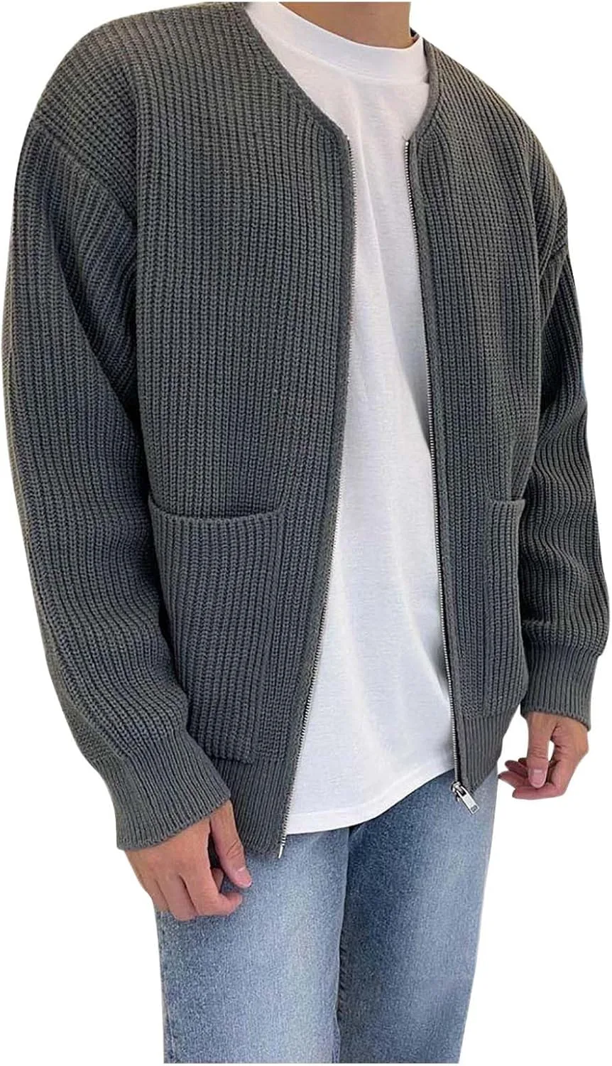 

Кардиган для мужчин 2024 с застежкой-молнией и карманами