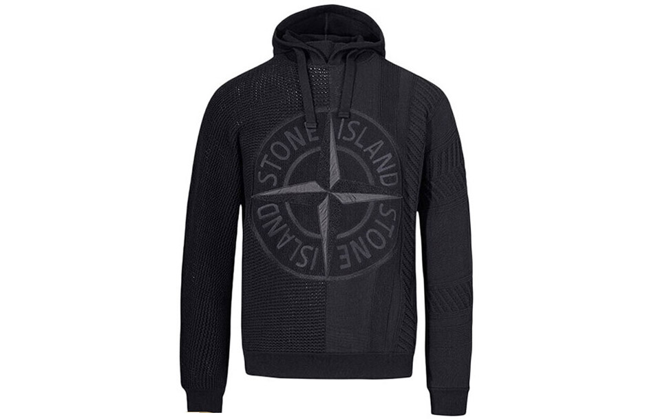 

Свитер мужской Stone Island с объемным логотипом, черный