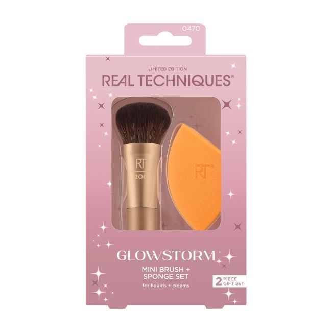 

Мини-Кисточка Glowstorm + спонж для макияжа Real Techniques