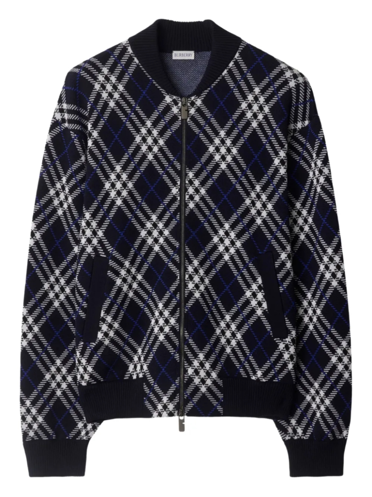 

Burberry толстовка в клетку на молнии, синий