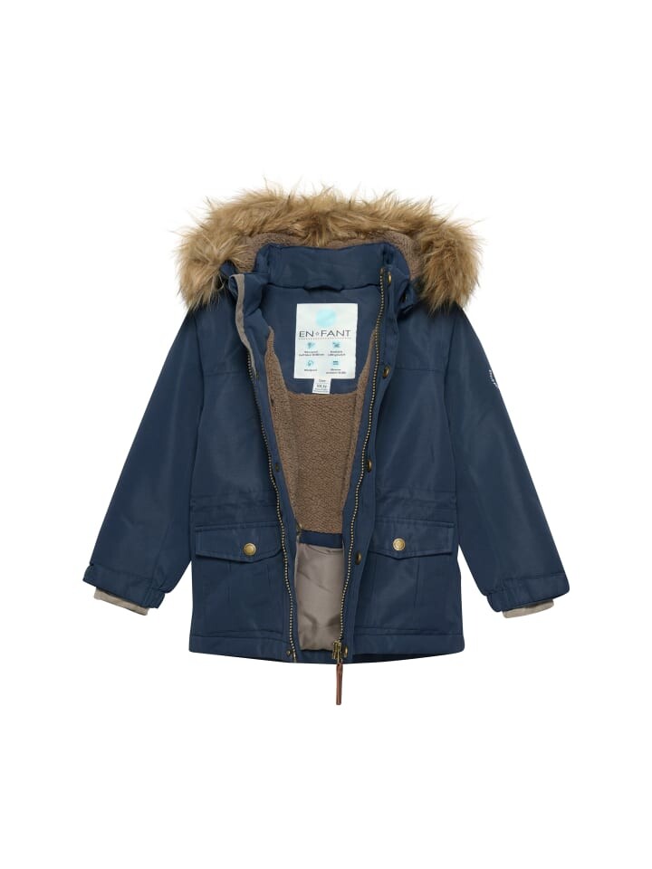 Зимняя куртка enfant Winterjacke ENJacket 240149 Winterjacke mit Fellimitat-Kapuze, синий — фото 3