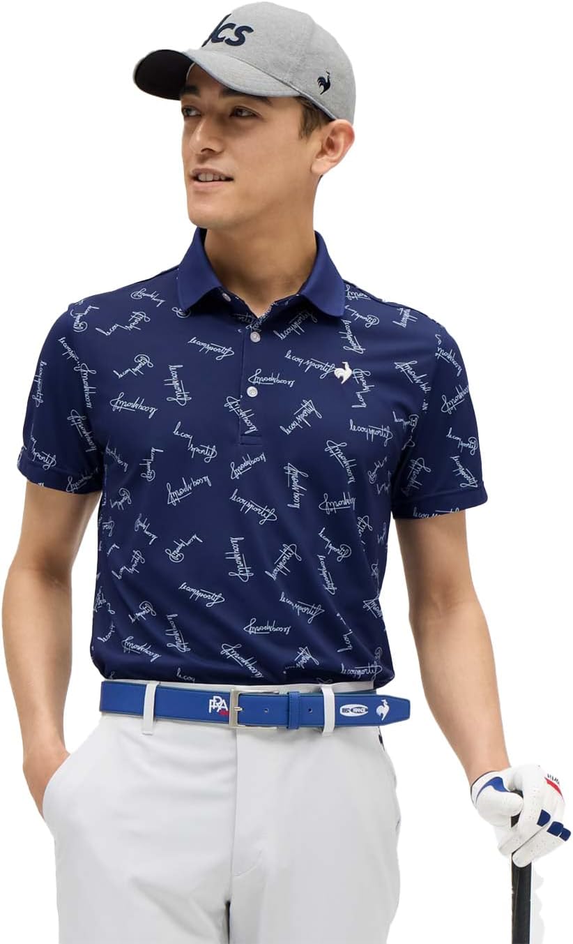 

Мужская поло-рубашка Le Coq Sportif LG5FHS11M с коротким рукавом и воротником, с графическим логотипом, влагоотводящая, быстросохнущая, с защитой от УФ-излучения, для игры в гольф, синий