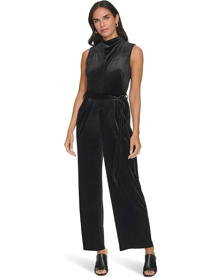 

Платье Calvin Klein Velvet Twist Neck Jumpsuit, черный