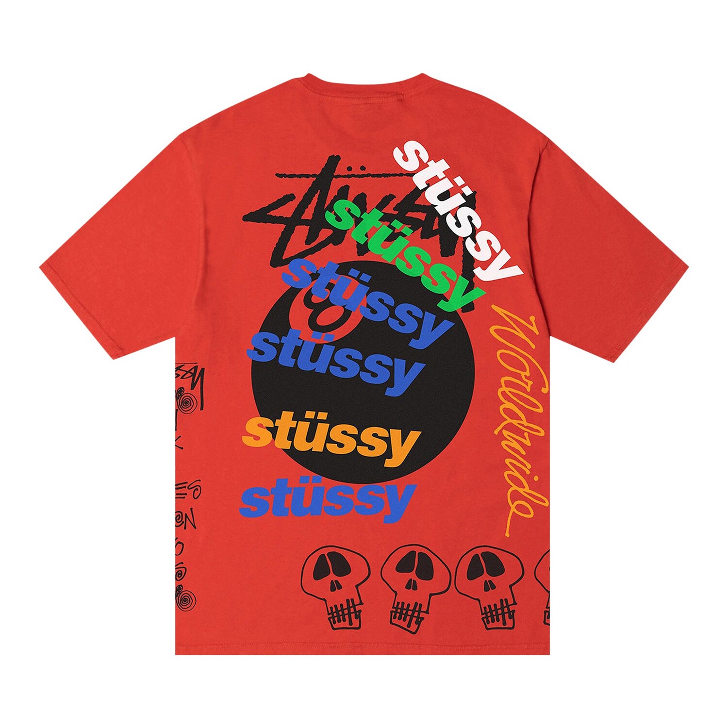 Футболка Stussy Test Strike, окрашенная в пигмент, Томатный — фото 2