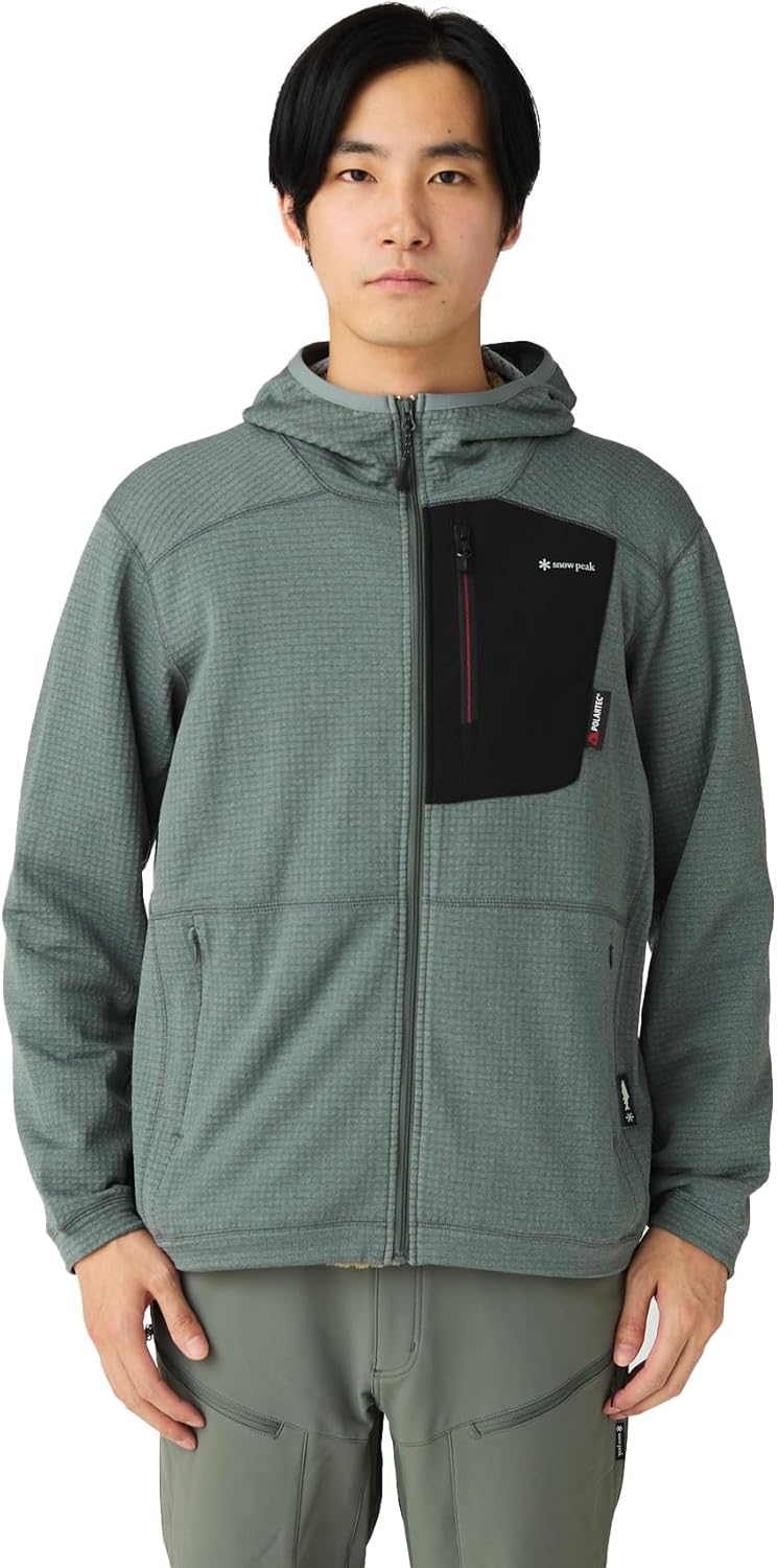 

Толстовка Snow Peak Polartec Power Grid Fleece Hoodie SPF-JK-25AU907 (мужская/женская), серый