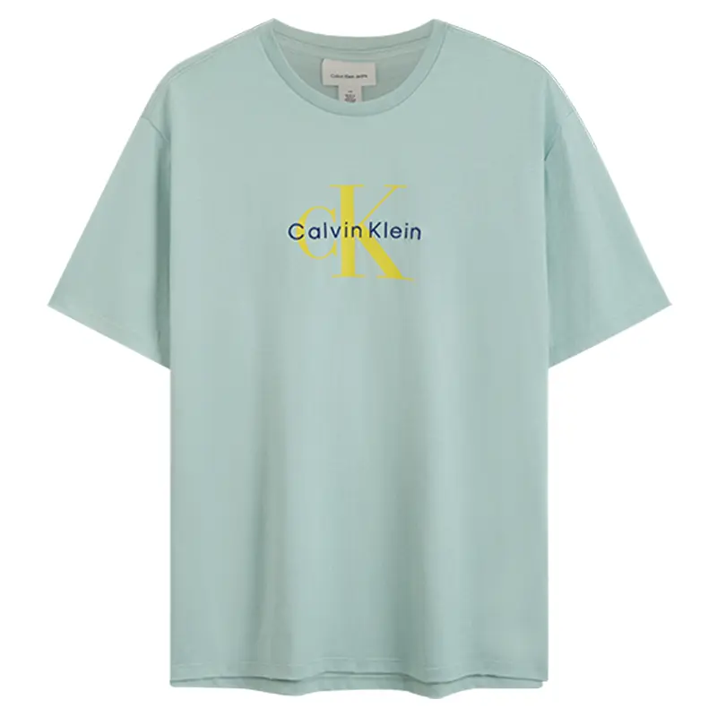 

Футболка SS25 мужская Calvin Klein, светло-серый/зеленый