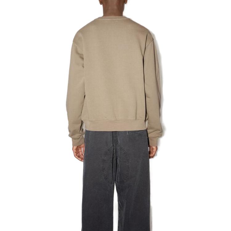 Футболка с принтом логотипа Acne Studios, коричневая — фото 4