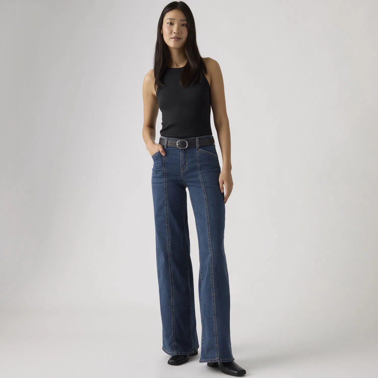 318 Женские джинсы с широкими штанинами и швом Levi's, Dark Wash