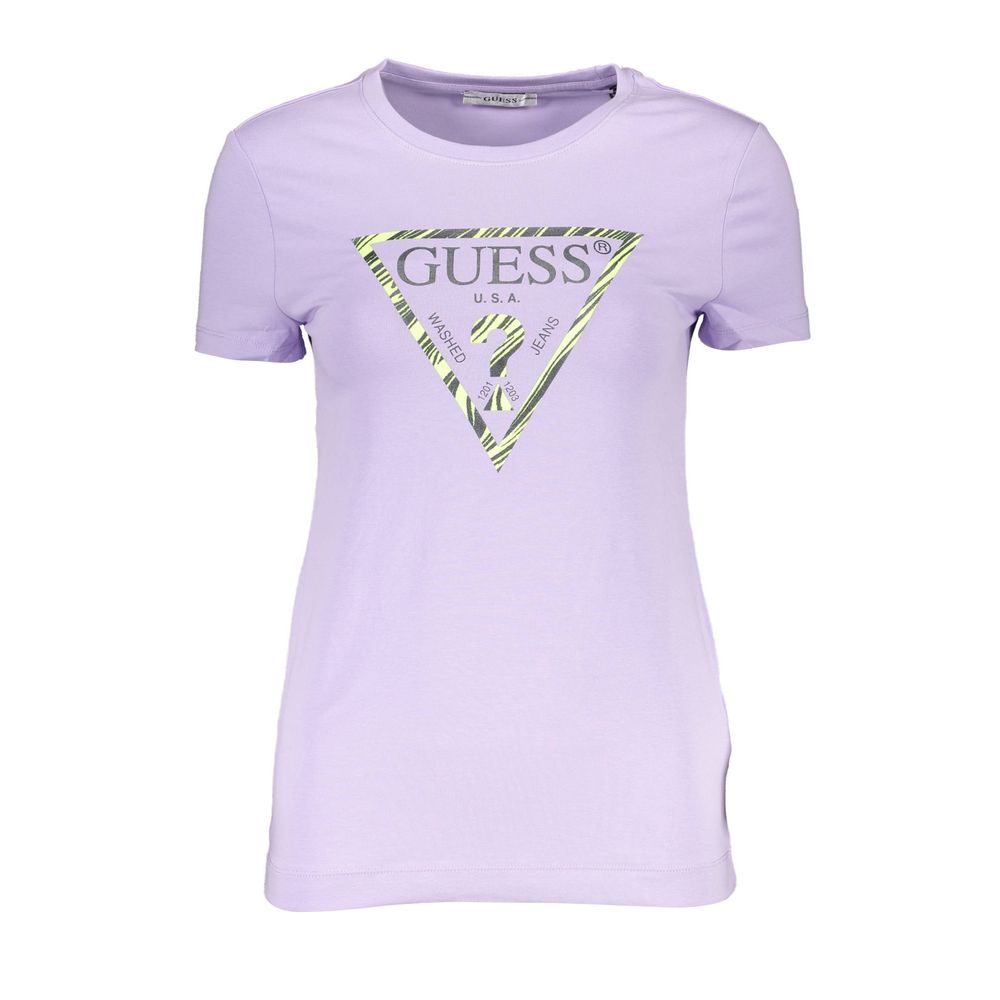 

Фиолетовая хлопковая футболка Guess Shoes, фиолетовый