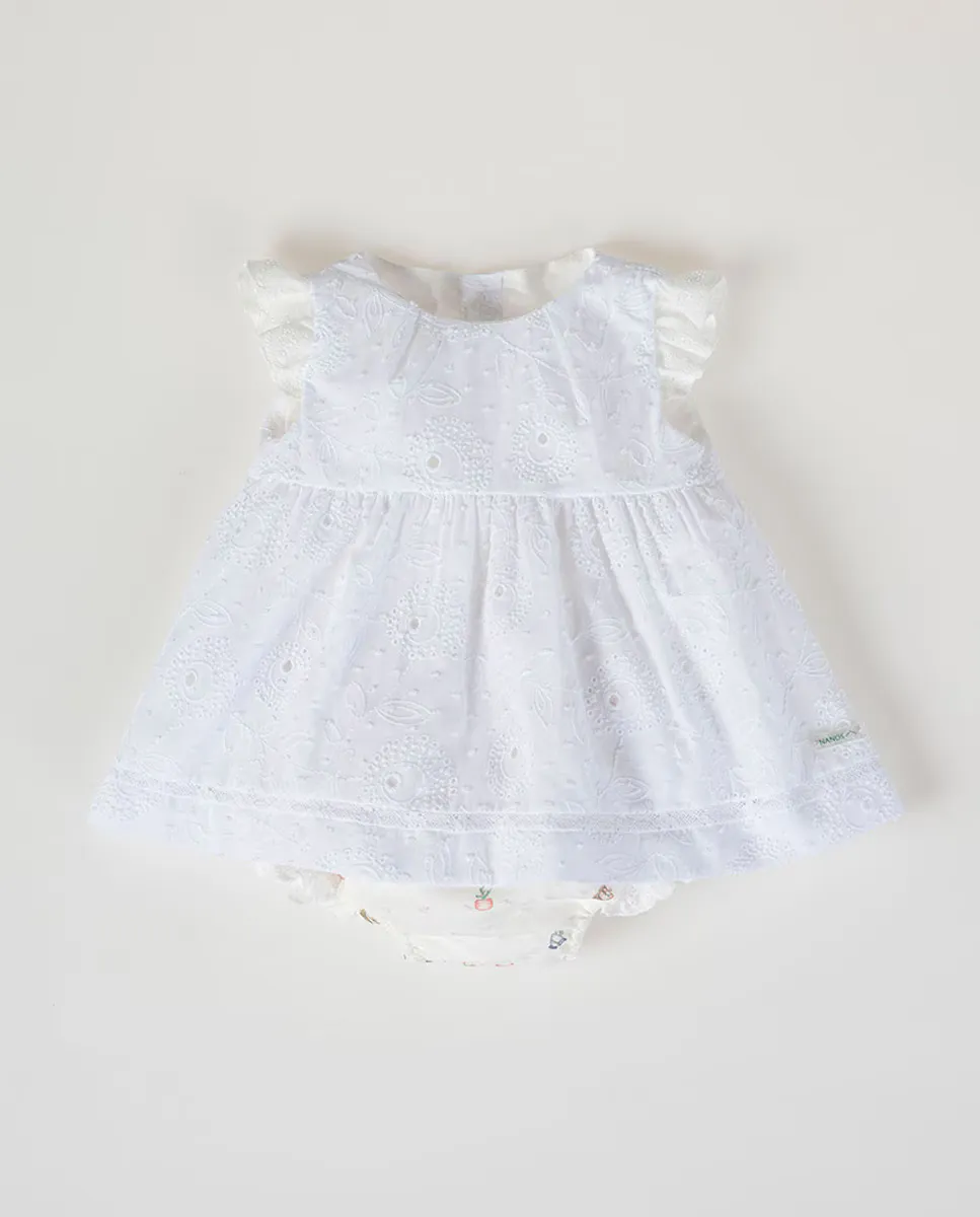 

Платье Mini con Braguita de bebé niña NANOS, белый