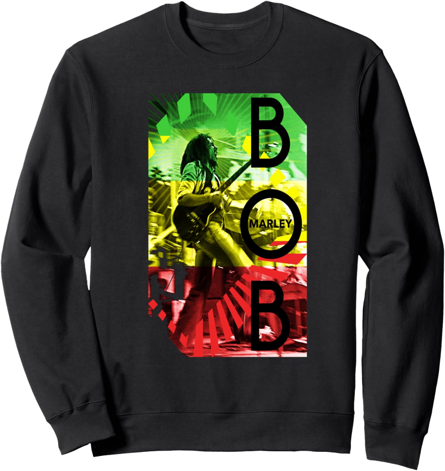 

Толстовка с полосатым принтом в стиле раста, посвященная концерту Боба Марли, черная Bob Marley