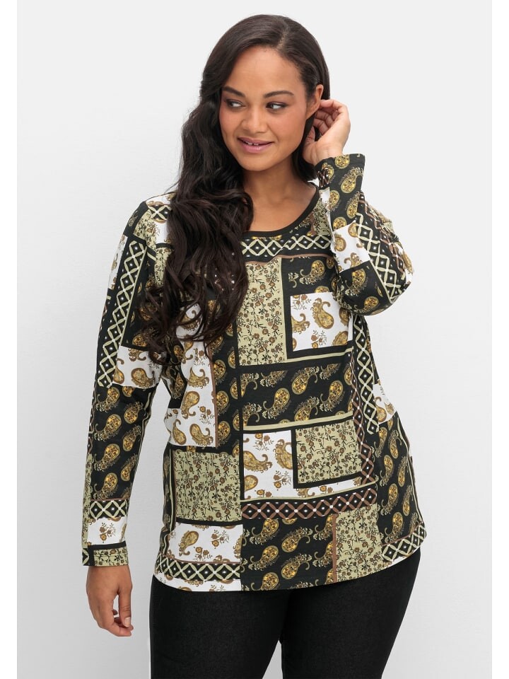 

Футболка sheego Langarmshirt, цвет schilf gemustert