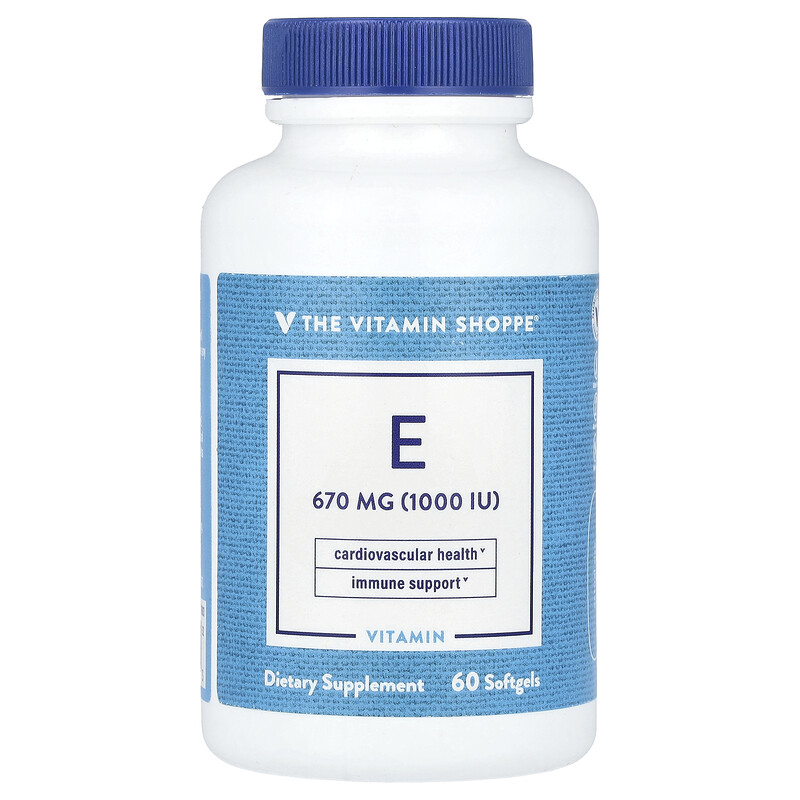 

The Vitamin Shoppe, Витамин E, 670 мг (1000 МЕ), 60 мягких таблеток