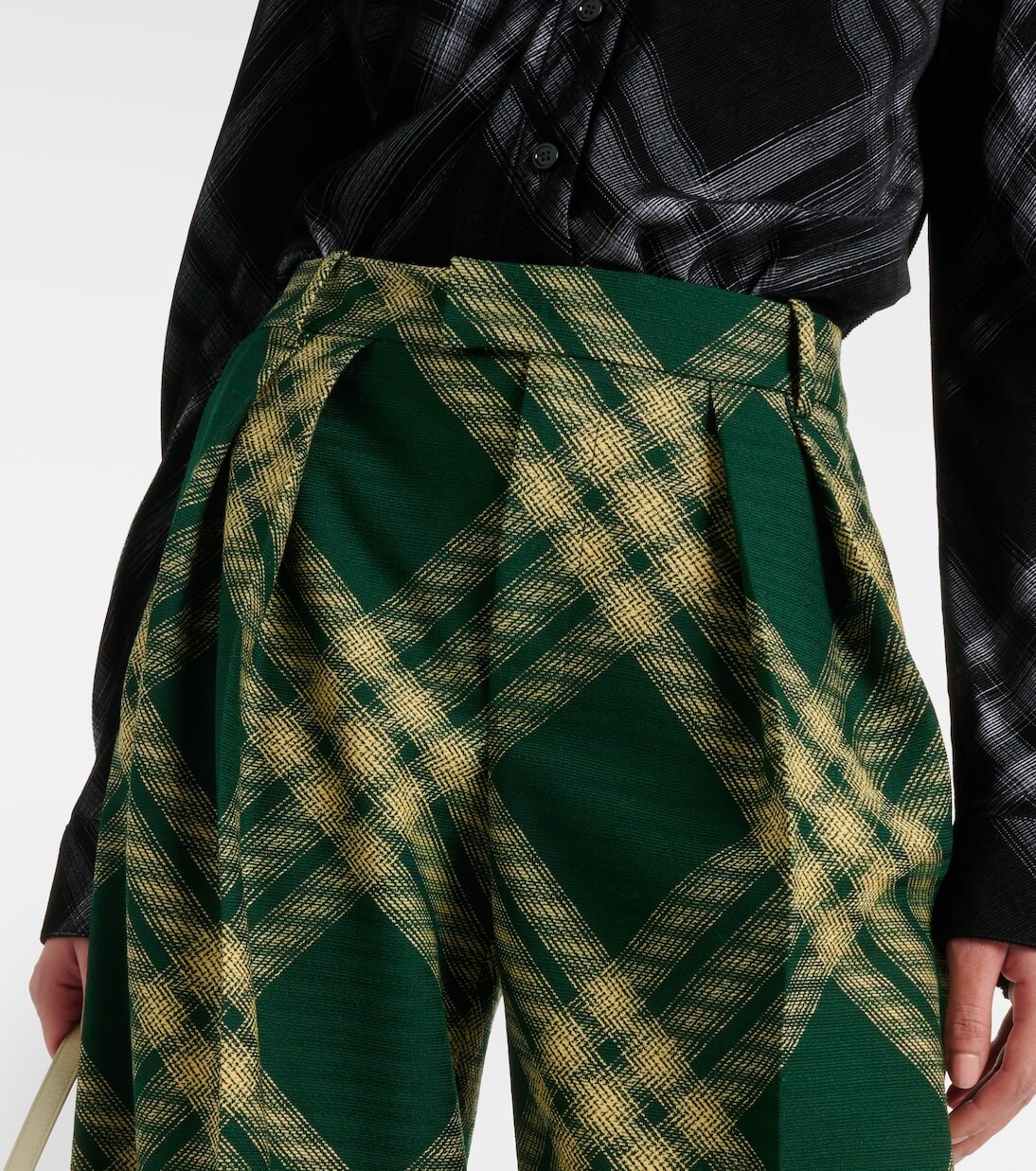 Брюки Burberry Шерстяной твил в клетку, широкие, мультиколор — фото 4