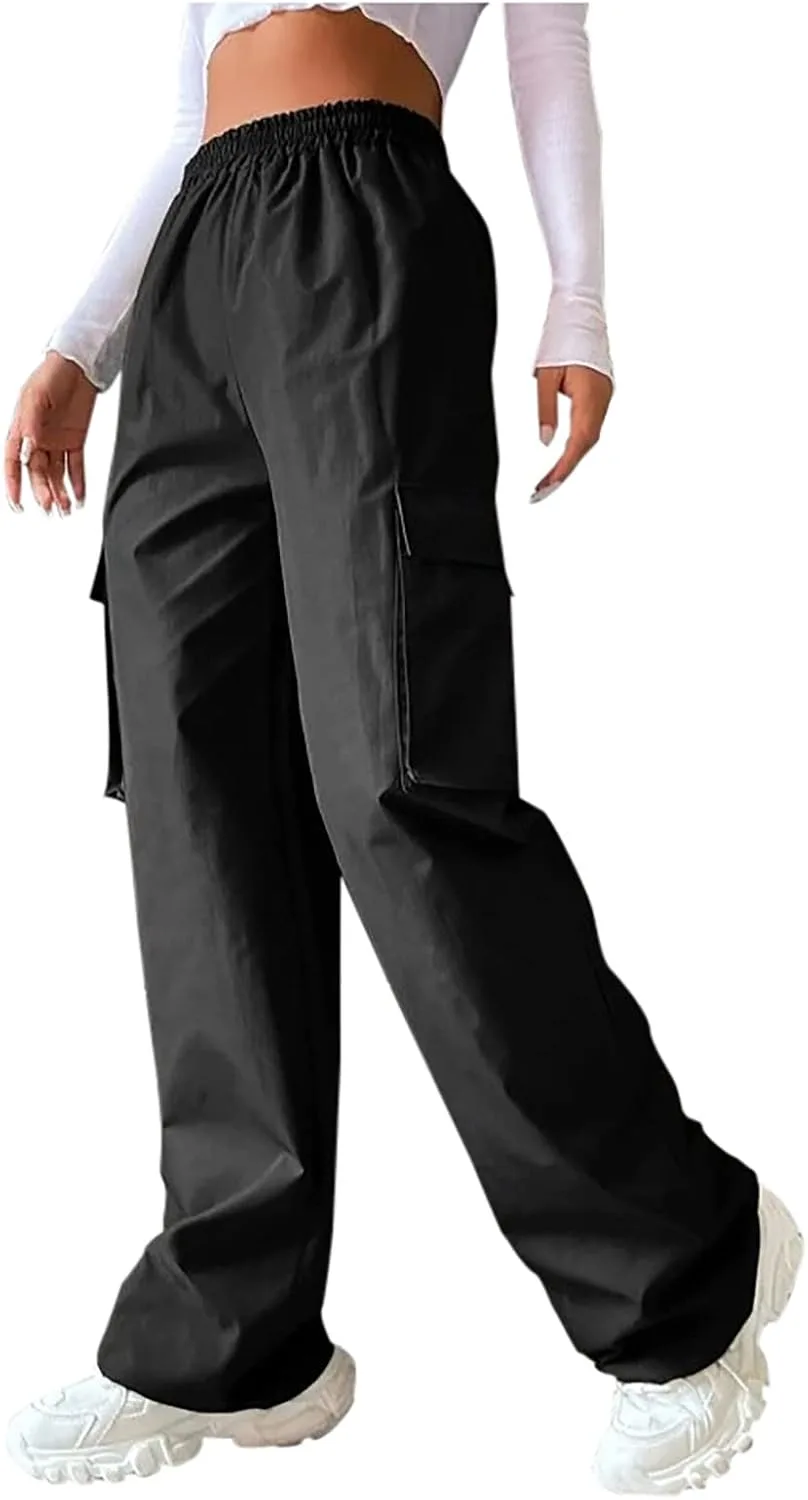 

Джинсы-карго с высокой талией и широкими штанинами Women's Relaxed Fit Straight Wide Leg Pants Y2K Uillui