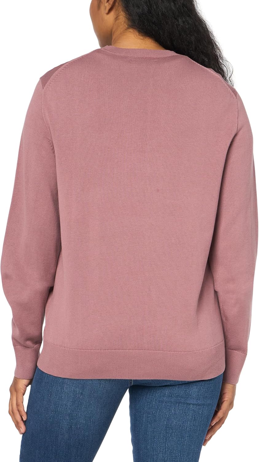Мужской свитер Calvin Klein из смеси хлопка, объемный, с круглым вырезом, в рубчик, Capri Rose — фото 2