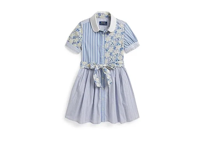 Платье с цветочным принтом Cotton Poplin Fun Shirtdress Polo Ralph Lauren Kids, White