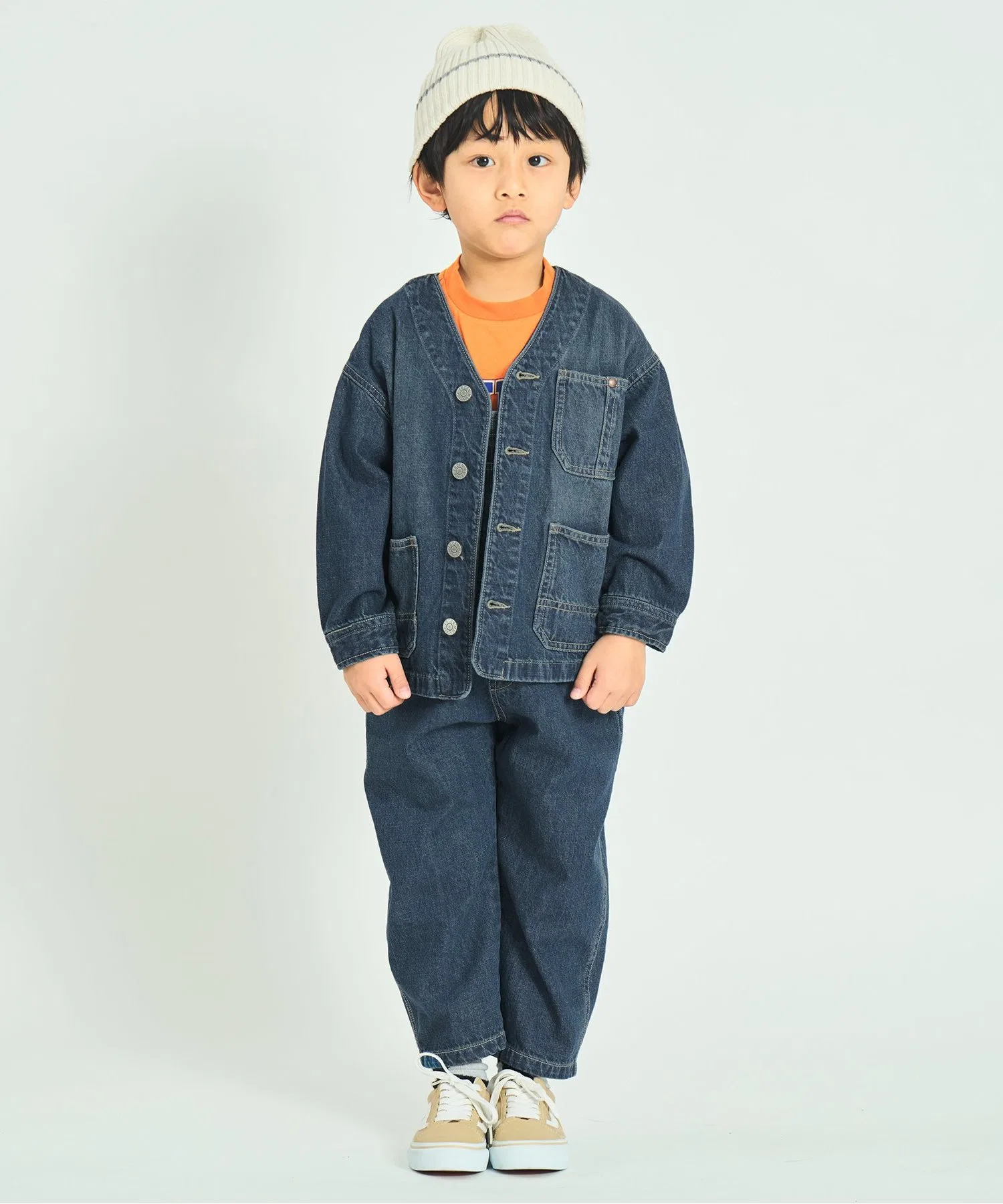 Детский кардиган цвета хаки F.O.KIDS с винтажным эффектом — фото 4
