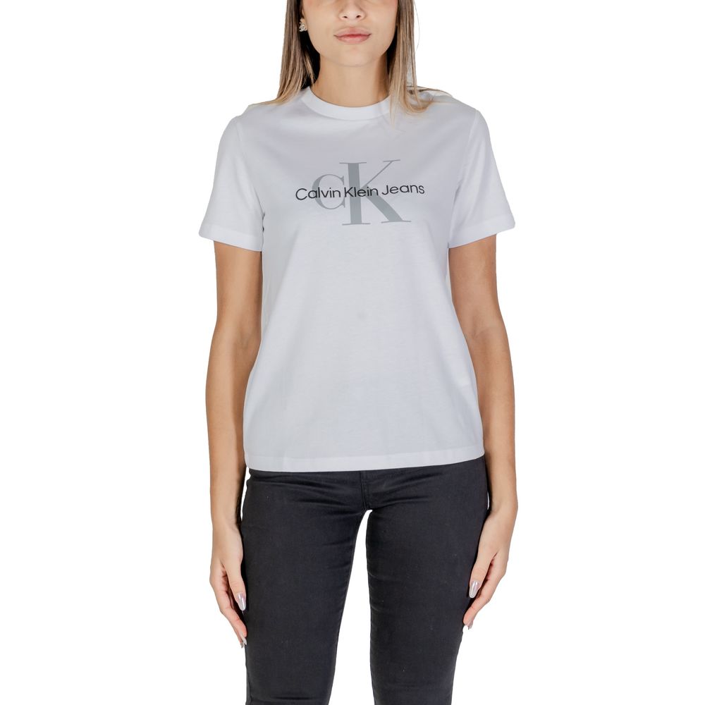 

Белые хлопковые топ и футболка Calvin Klein Jeans